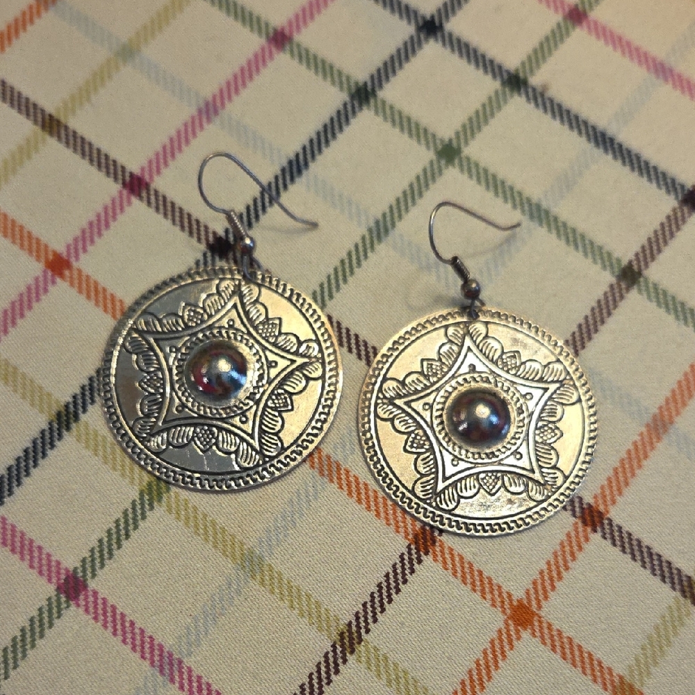 Silver Mandala Earrings